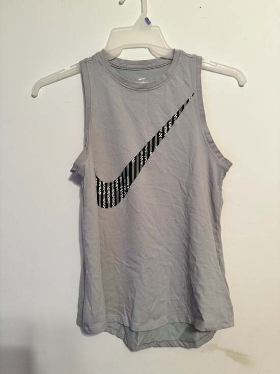 Nike Other - Nike Dri-FIT Grey Sleeveless Graphic Swoosh Tank Top Size S